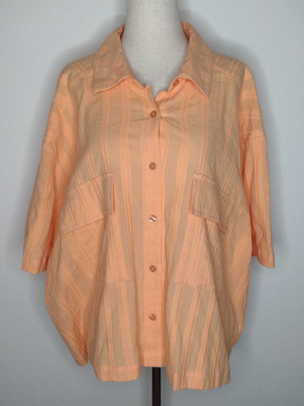 NWOT Dizzy Lizzy Women's Orange Button Down Shirt Size 1X